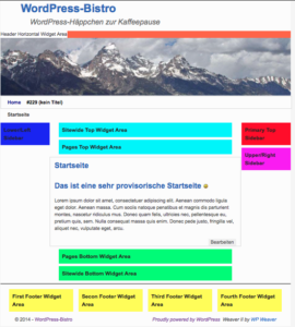 Beispiel für die verschiedenen Widgetbereiche in Weaver II