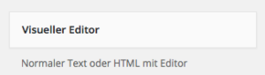 Button für visueller Editor im Widget-Bereich