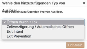 Ausöser für PopUp