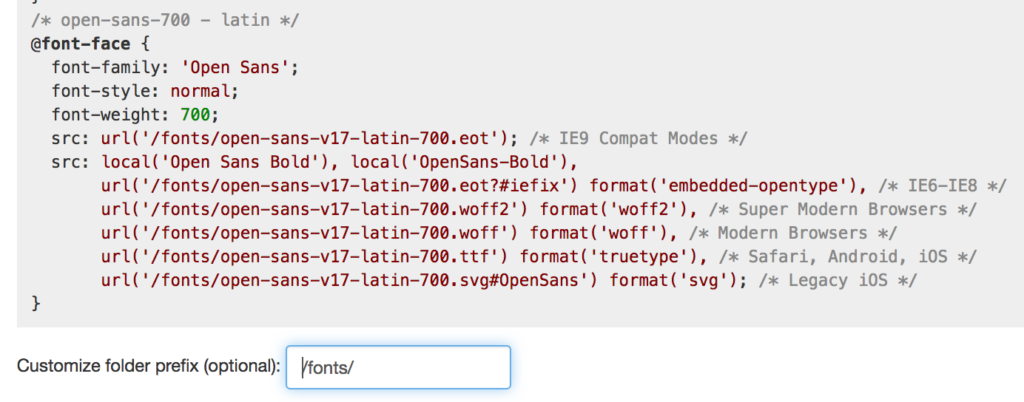 Screenshot der Ordern-Auswahl für die Schriften